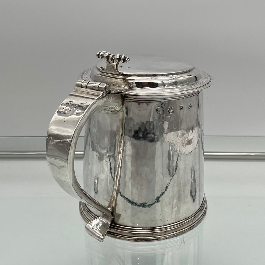 17th Century Antique Charles II Silver Tankard & Cover London 1683 Nathaniel Weekley - 3