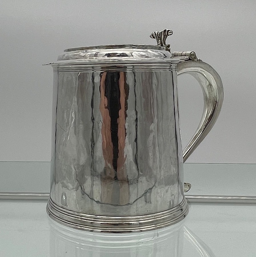 17th Century Antique Charles II Silver Tankard & Cover London 1683 Nathaniel Weekley - 4