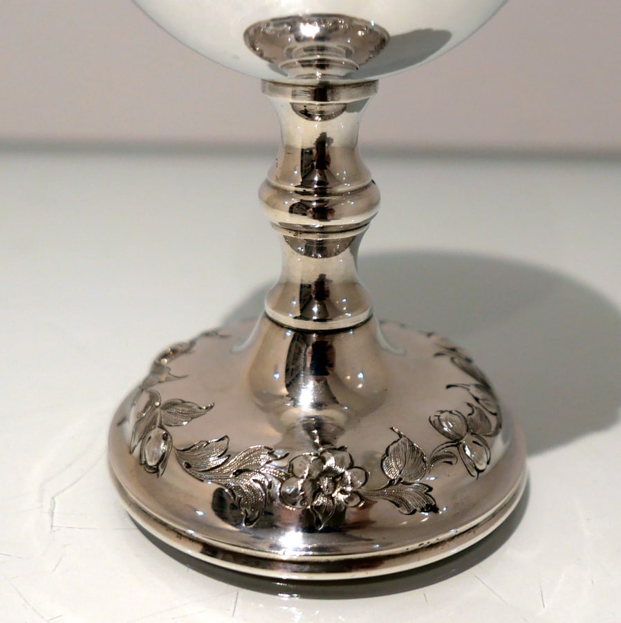 Mid 19th Century Antique Victorian Sterling Silver Wine Goblet London 1867 Robert Harper - 7