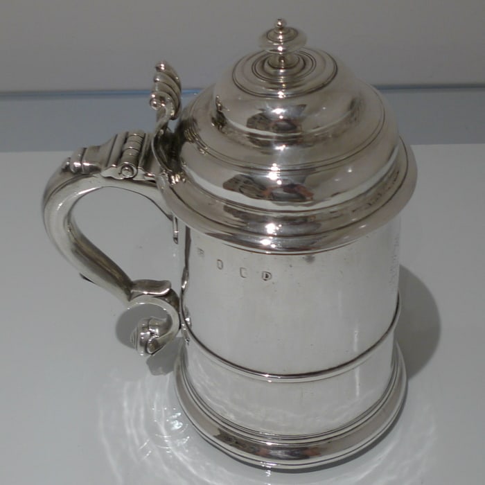 Early 18th Century Antique George I Britannia Silver Lidded Tankard London 1719 Henry Jay - 2