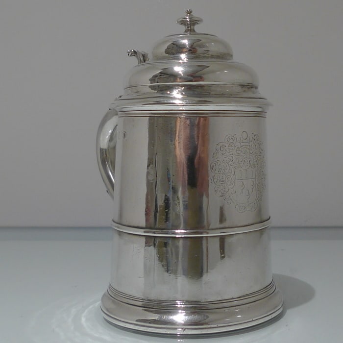 Early 18th Century Antique George I Britannia Silver Lidded Tankard London 1719 Henry Jay - 7