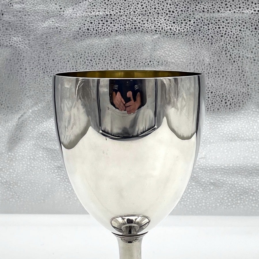 18th Century Antique George III Large Sterling Silver Wine Goblet London 1790 Henry Green - 5