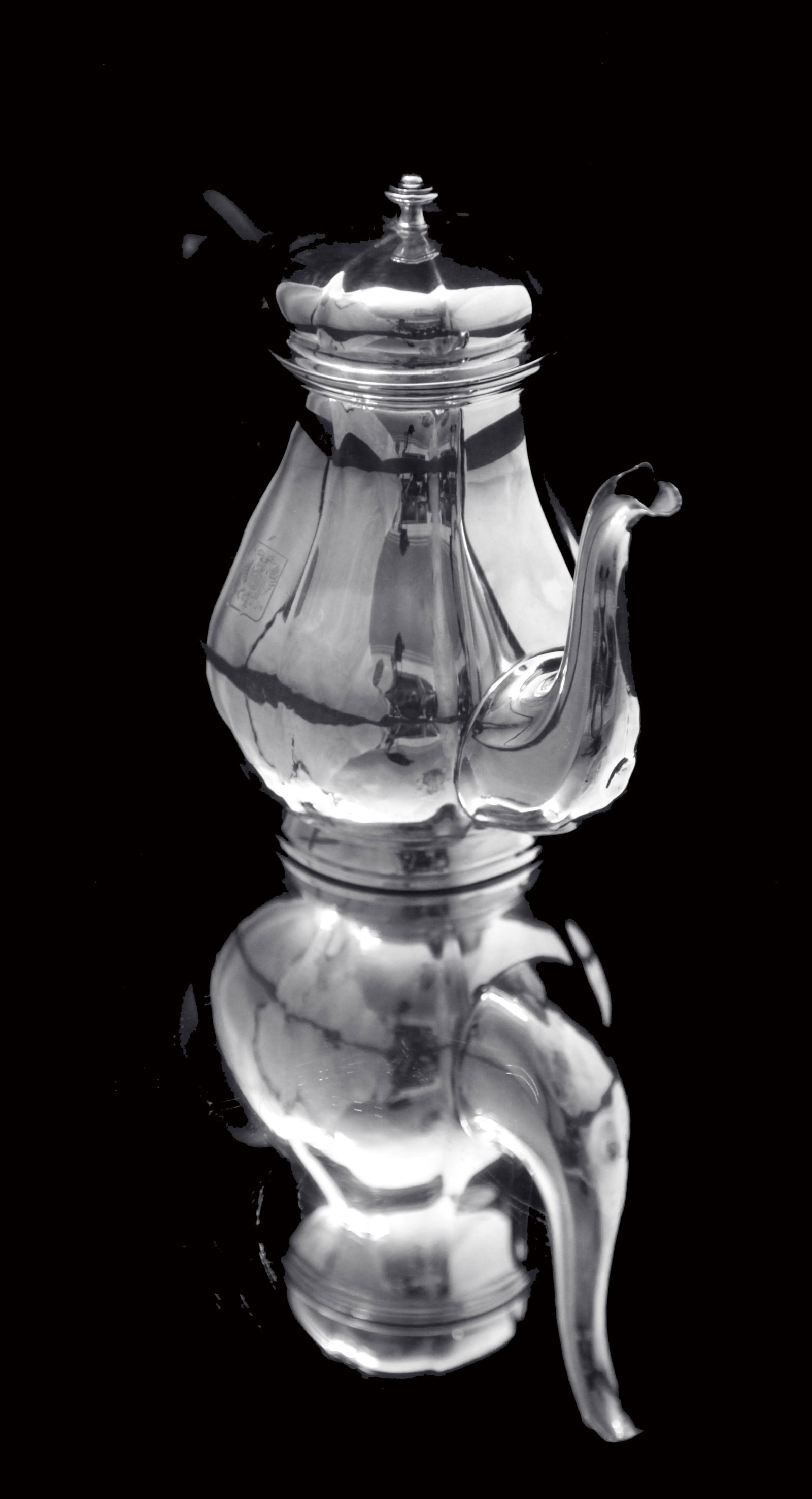 Cardeilhac: Magnificent 5pc. French Antique Sterling Silver Tea Set with Puiforcat Sterling Silver - 10