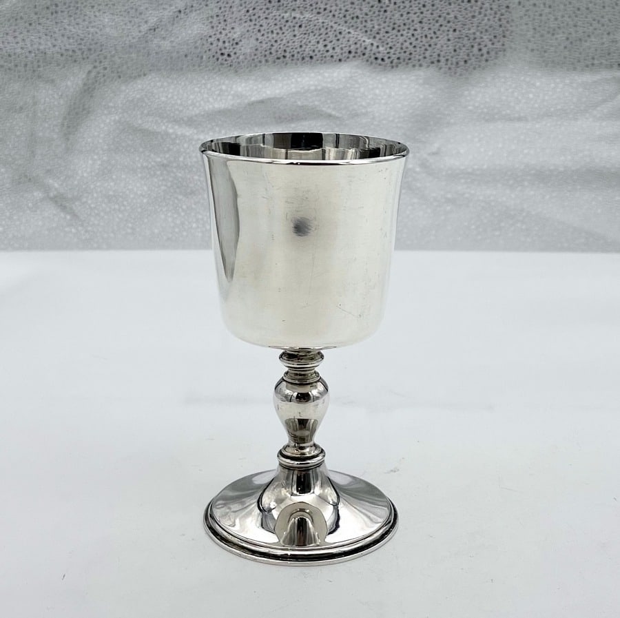 20th Century Modern Sterling Silver Set Six Wine Goblets London 1977 Wakely & Wheeler - 4