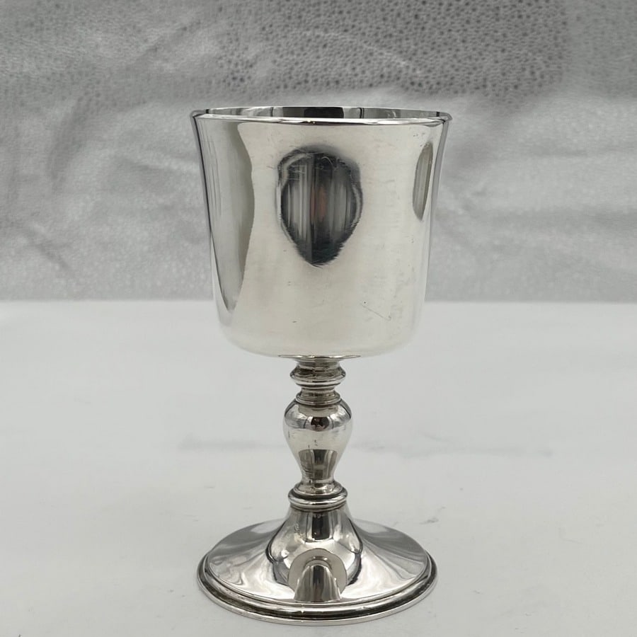 20th Century Modern Sterling Silver Set Six Wine Goblets London 1977 Wakely & Wheeler - 6