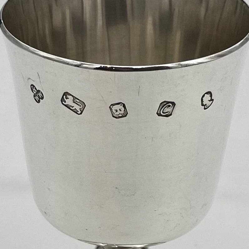 20th Century Modern Sterling Silver Set Six Wine Goblets London 1977 Wakely & Wheeler - 7
