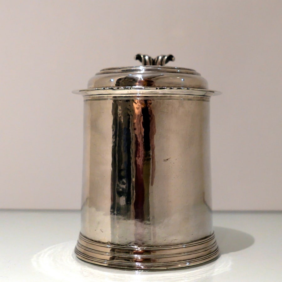Early 18th Century Antique Queen Anne Britannia Silver Lidded Tankard Exeter 1707 Richard or Joseph - 4