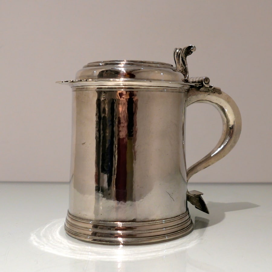 Early 18th Century Antique Queen Anne Britannia Silver Lidded Tankard Exeter 1707 Richard or Joseph - 7