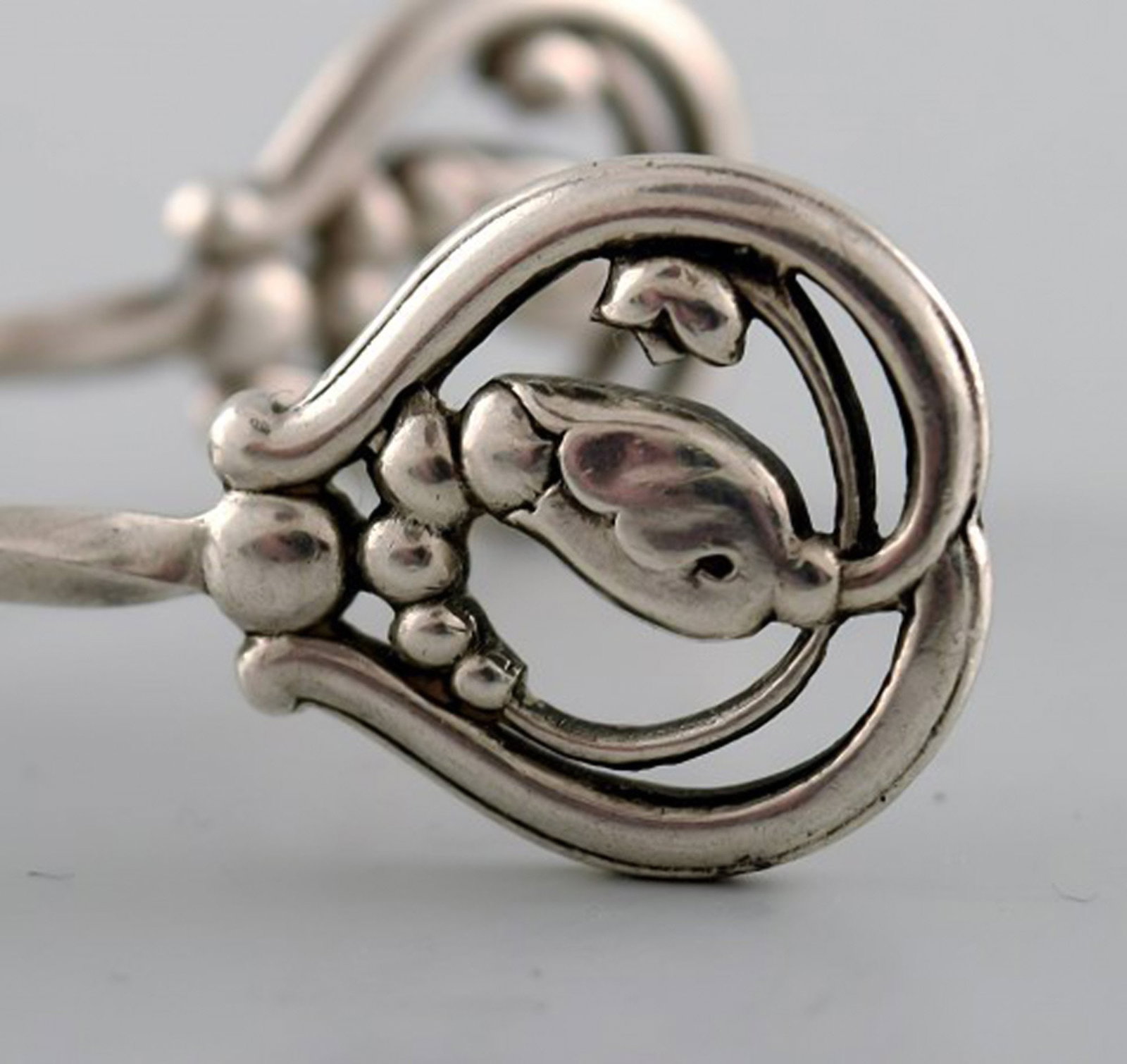 Georg Jensen sugar tang in sterling silver, 'blossom'. - 3