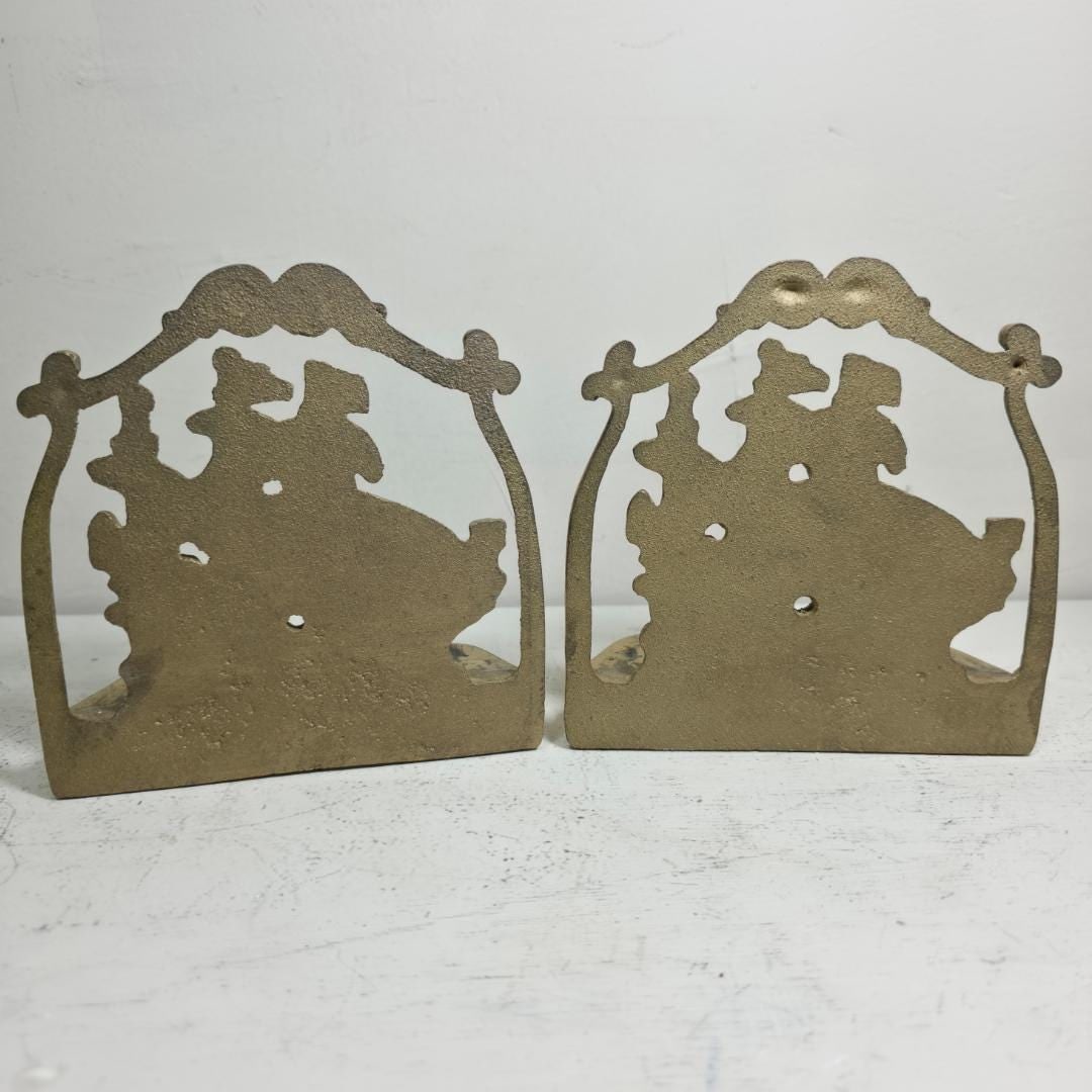 Vintage Brass Ship Bookends Pair Nautical Sailing Galleon Coastal Library Decor Traditional Study - 10