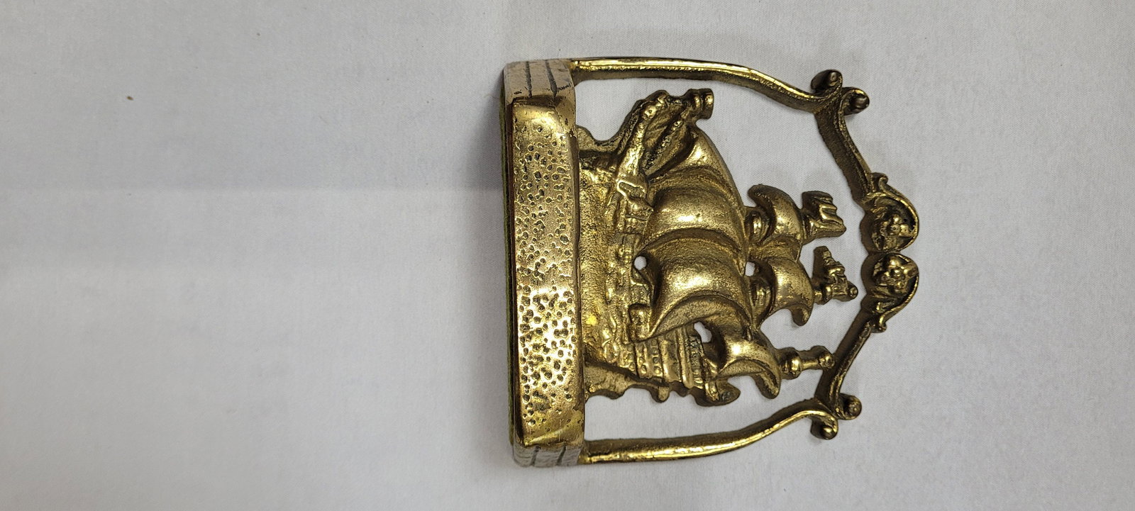 Vintage Brass Ship Bookends Pair Nautical Sailing Galleon Coastal Library Decor Traditional Study - 5