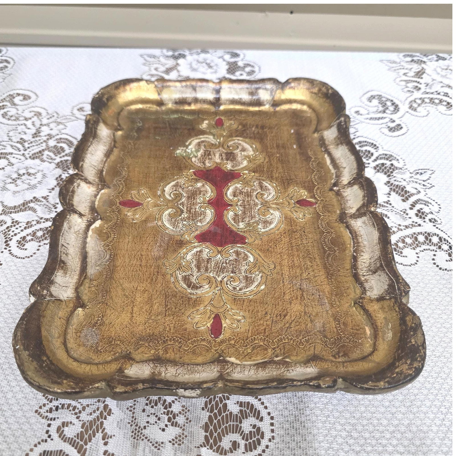 Vintage Italian Florentine Gilt Trays Set 3 Hollywood Regency Bar Cart Vanity Decor - 4