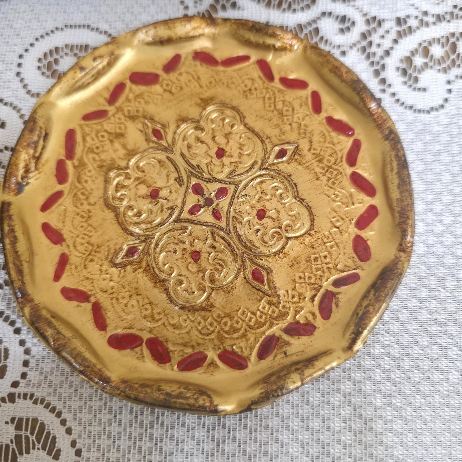 Vintage Italian Florentine Gilt Trays Set 3 Hollywood Regency Bar Cart Vanity Decor - 7