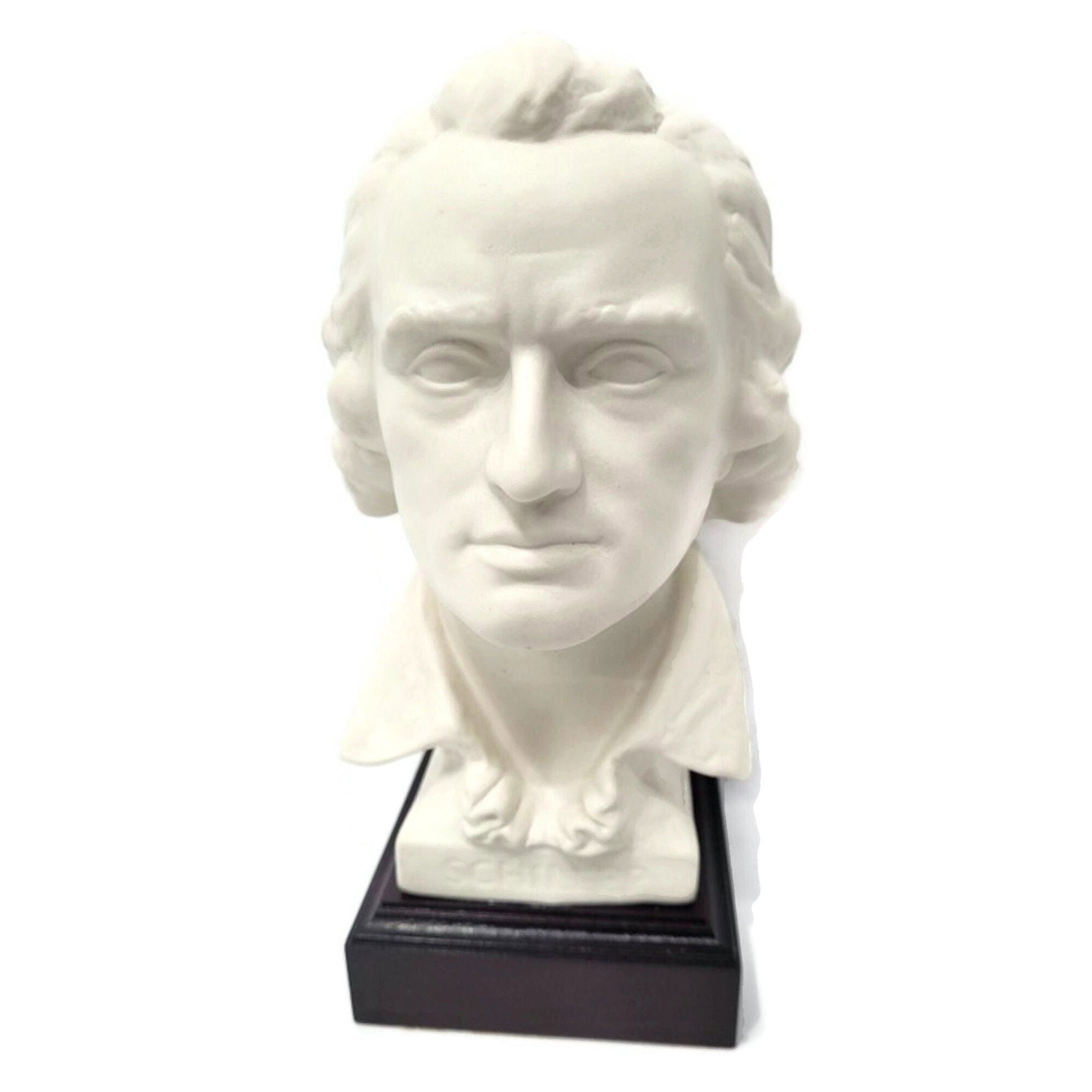 Vintage Male Bust Goebel Schiller Signed Bochmann White Plaster Literary Sculpture German Classical - 3