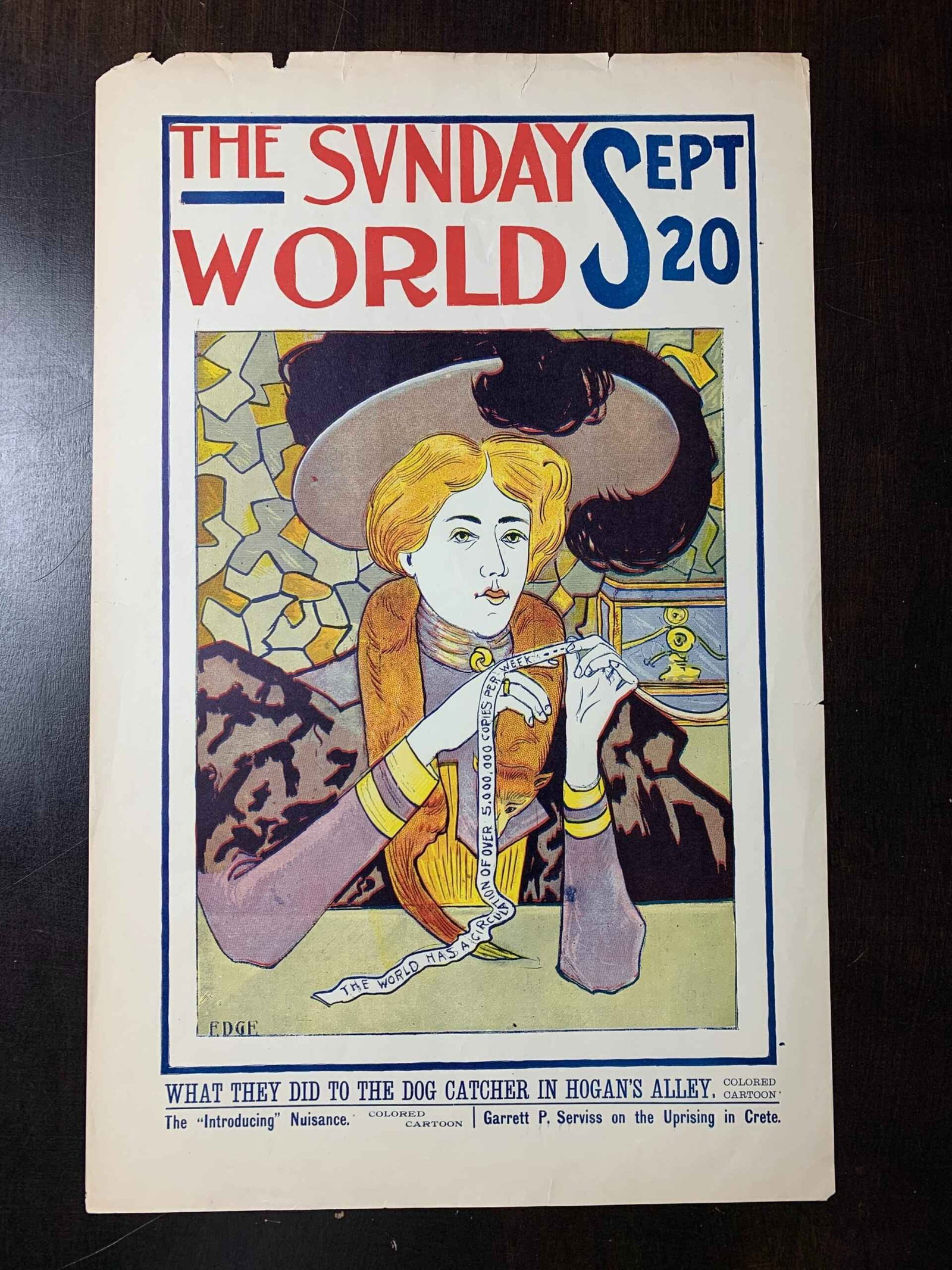 The Sunday World - Various Artists (1890's) 12x19 US Magazine Covers x4 (1 of 4)