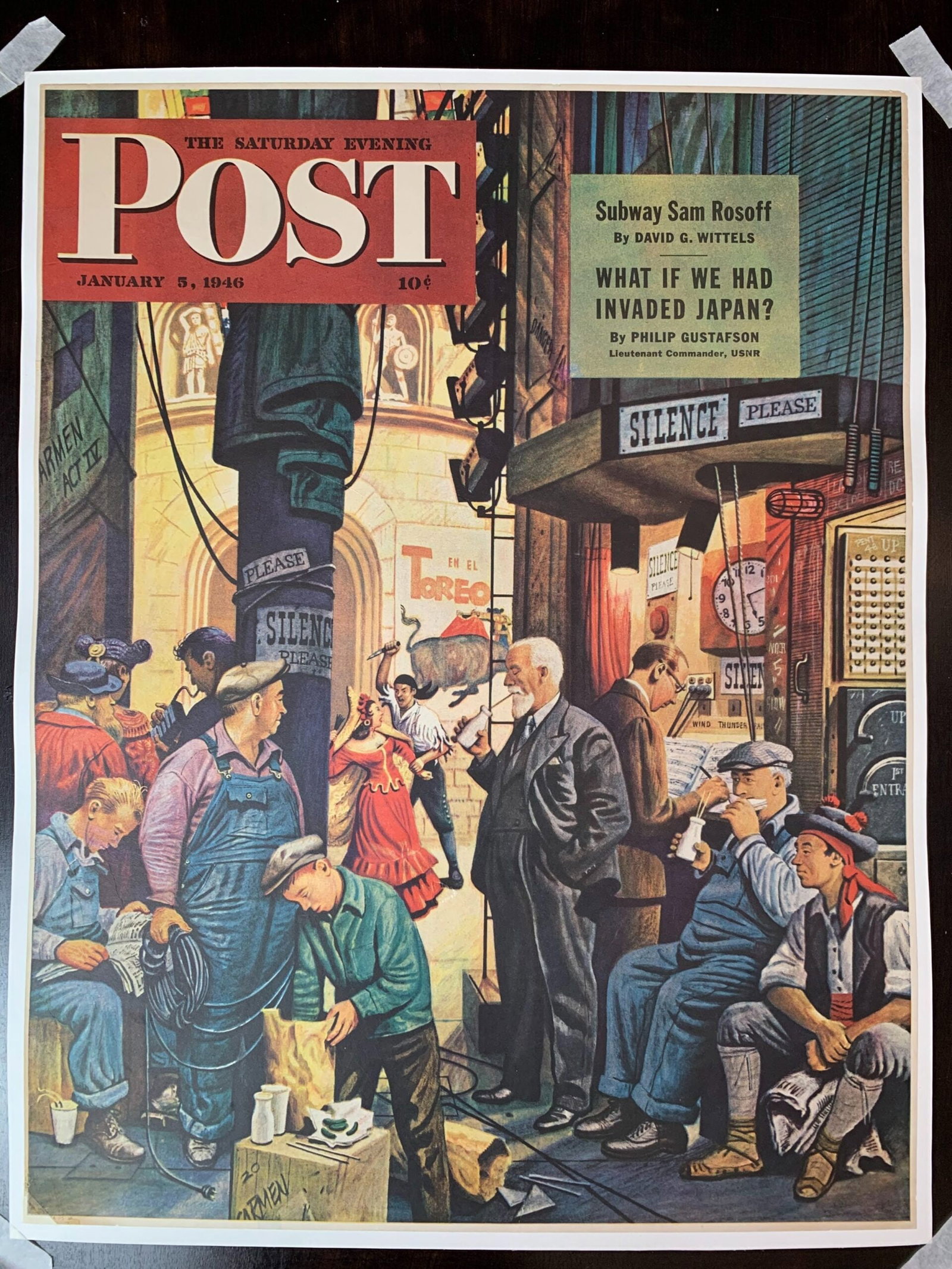 21.75x28 1946 Newstand Poster Saturday Evening Post - Art By Stevan Dohanos backstage At The Met LB (1 of 6)
