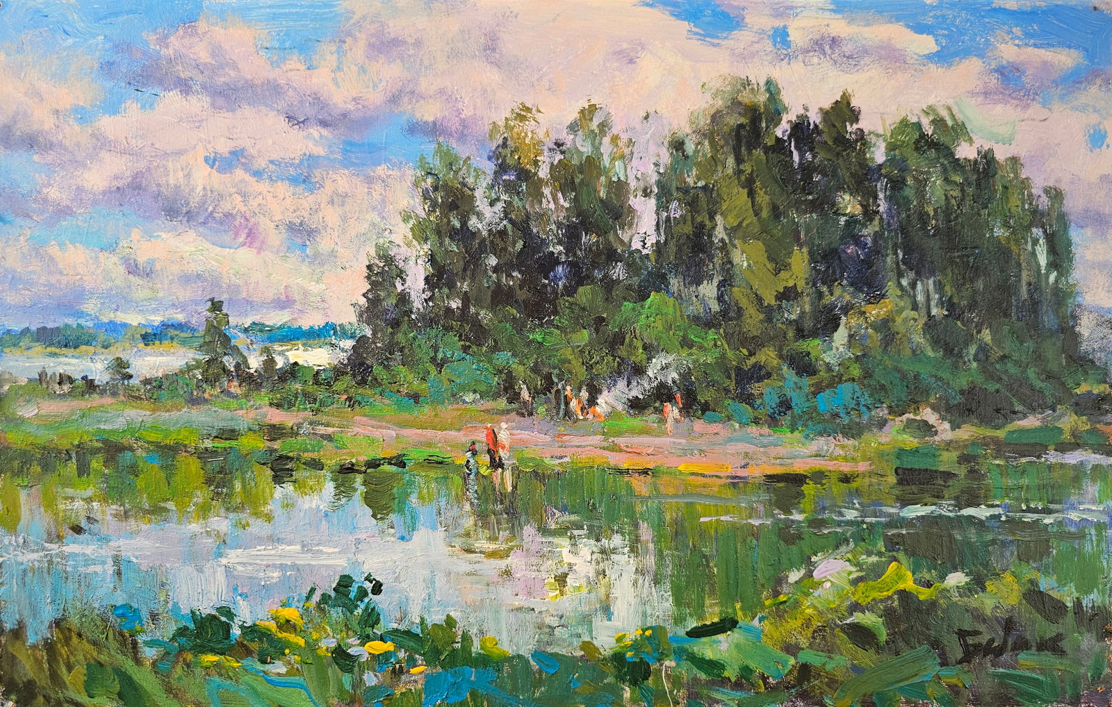 Acrylic painting Day off Vyacheslav Petrovich Babac: Title: Acrylic painting Day off Vyacheslav Petrovich Babac Description: 423BA Painter: Vyacheslav Petrovick Babac Size: 32x50 cm/ 12.59x19.68 inches Components: Acrylic, cardboard Original painting fr