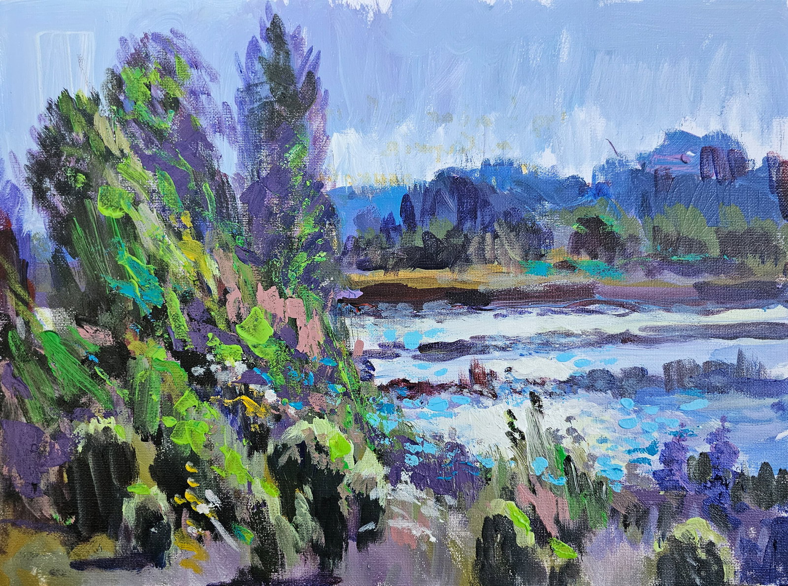 Acrylic landscape morning Vyacheslav Petrovich Babac: Title: Acrylic landscape morning Vyacheslav Petrovich Babac Description: 534BA Painter: Vyacheslav Petrovick Babac Size: 30x40 cm/ 11.81x15.74 inches Components: Acrylic, canvas Original painting from