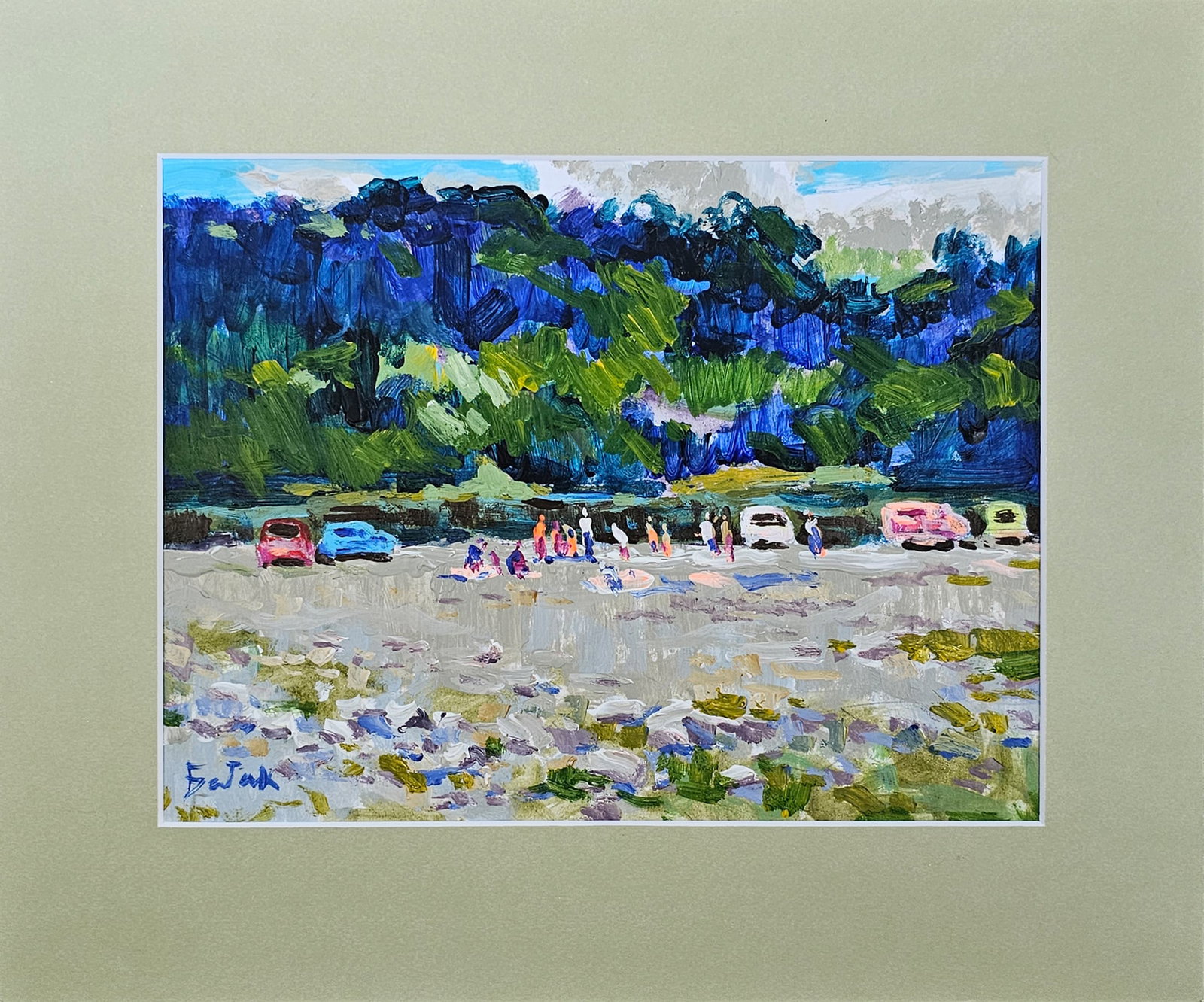 Acrylic landscape river Vyacheslav Petrovich Babac: Title: Acrylic landscape river Vyacheslav Petrovich Babac Description: 546BA Painter: Vyacheslav Petrovick Babac Size: 21x28 cm/ 8.26x11.02 inches Components: Acrylic, canvas Original painting from ou