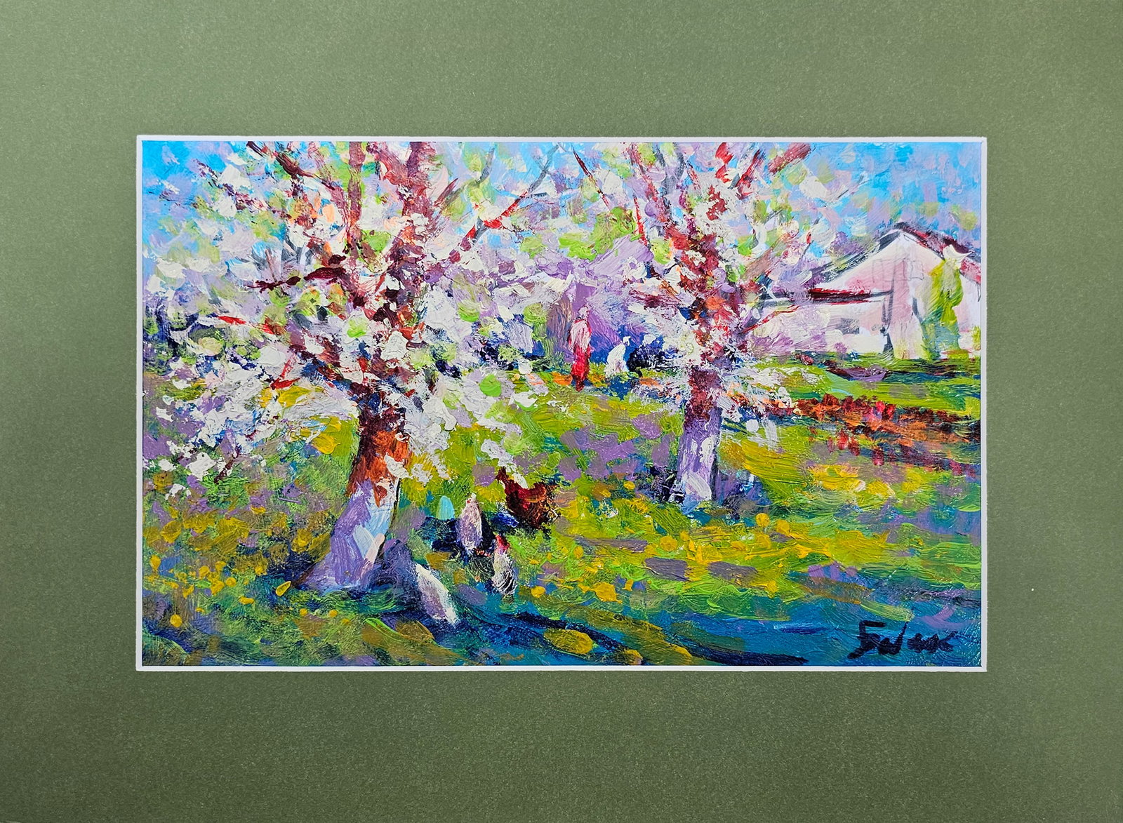 Acrylic landscape apple trees Vyacheslav Petrovich Babac: Title: Acrylic landscape apple trees Vyacheslav Petrovich Babac Description: 548BA Painter: Vyacheslav Petrovick Babac Size: 19x30 cm/ 7.48x11.81 inches Components: Acrylic, canvas Original painting f