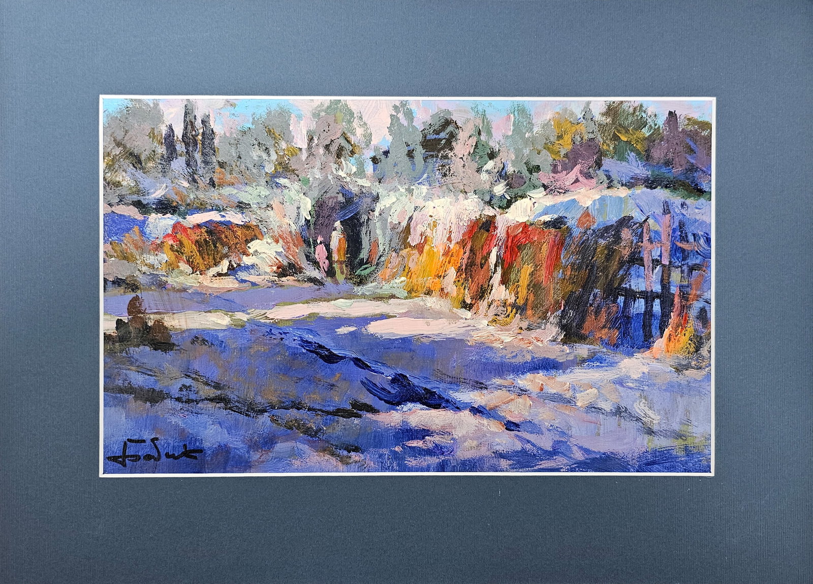 Acrylic landscape evening Vyacheslav Petrovich Babac: Title: Acrylic landscape evening Vyacheslav Petrovich Babac Description: 549BA Painter: Vyacheslav Petrovick Babac Size: 20x32 cm/ 7.87x12.59 inches Components: Acrylic, canvas Original painting from