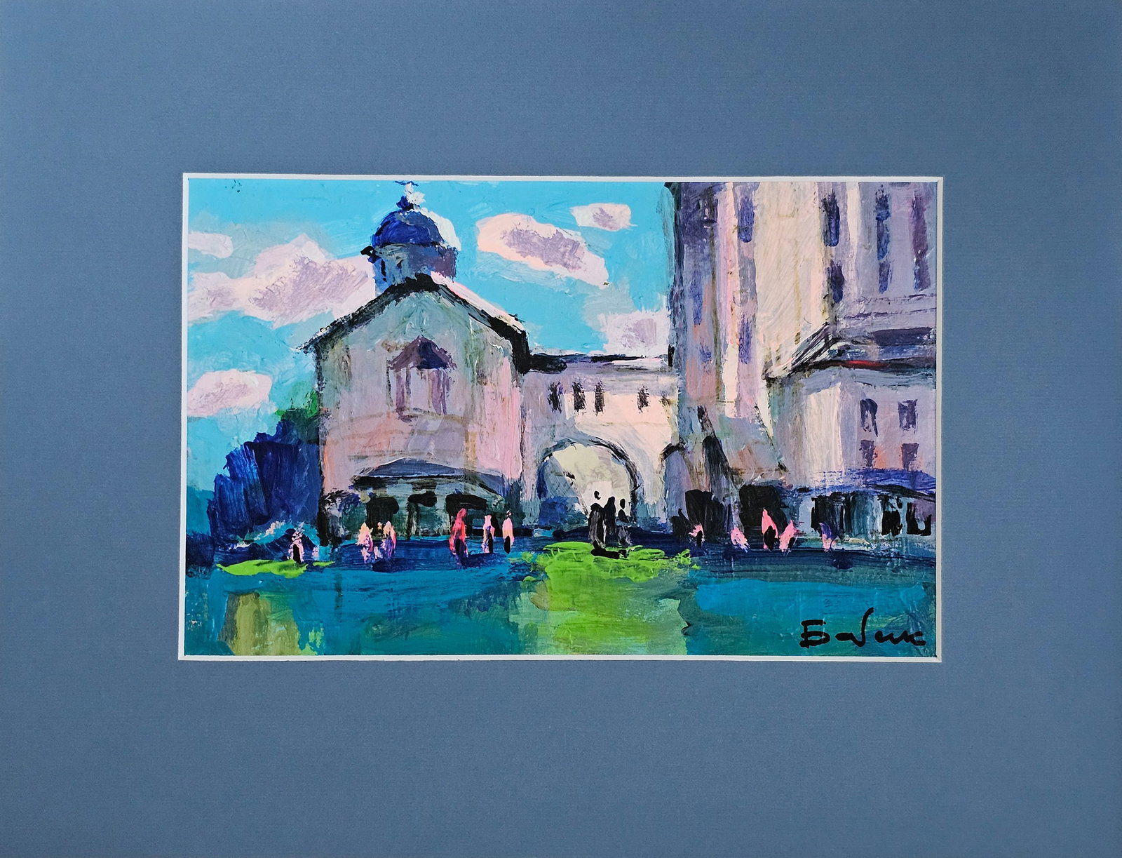 Acrylic landscape Monastery Vyacheslav Petrovich Babac: Title: Acrylic landscape Monastery Vyacheslav Petrovich Babac Description: 560BA Painter: Vyacheslav Petrovick Babac Size: 14x21 cm/ 5.51x8.26 inches Components: Acrylic, canvas Original painting from