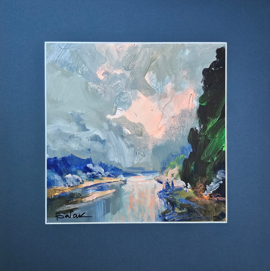 Acrylic landscape Thunder Vyacheslav Petrovich Babac (1 of 9)