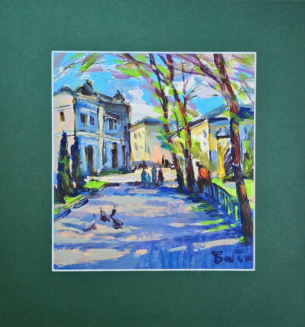 Acrylic landscape Square Vyacheslav Petrovich Babac: Title: Acrylic landscape Square Vyacheslav Petrovich Babac Description: 577BA Painter: Vyacheslav Petrovick Babac Size: 21x20 cm/ 8.26x7.87 inches Components: Acrylic, canvas Original painting from ou