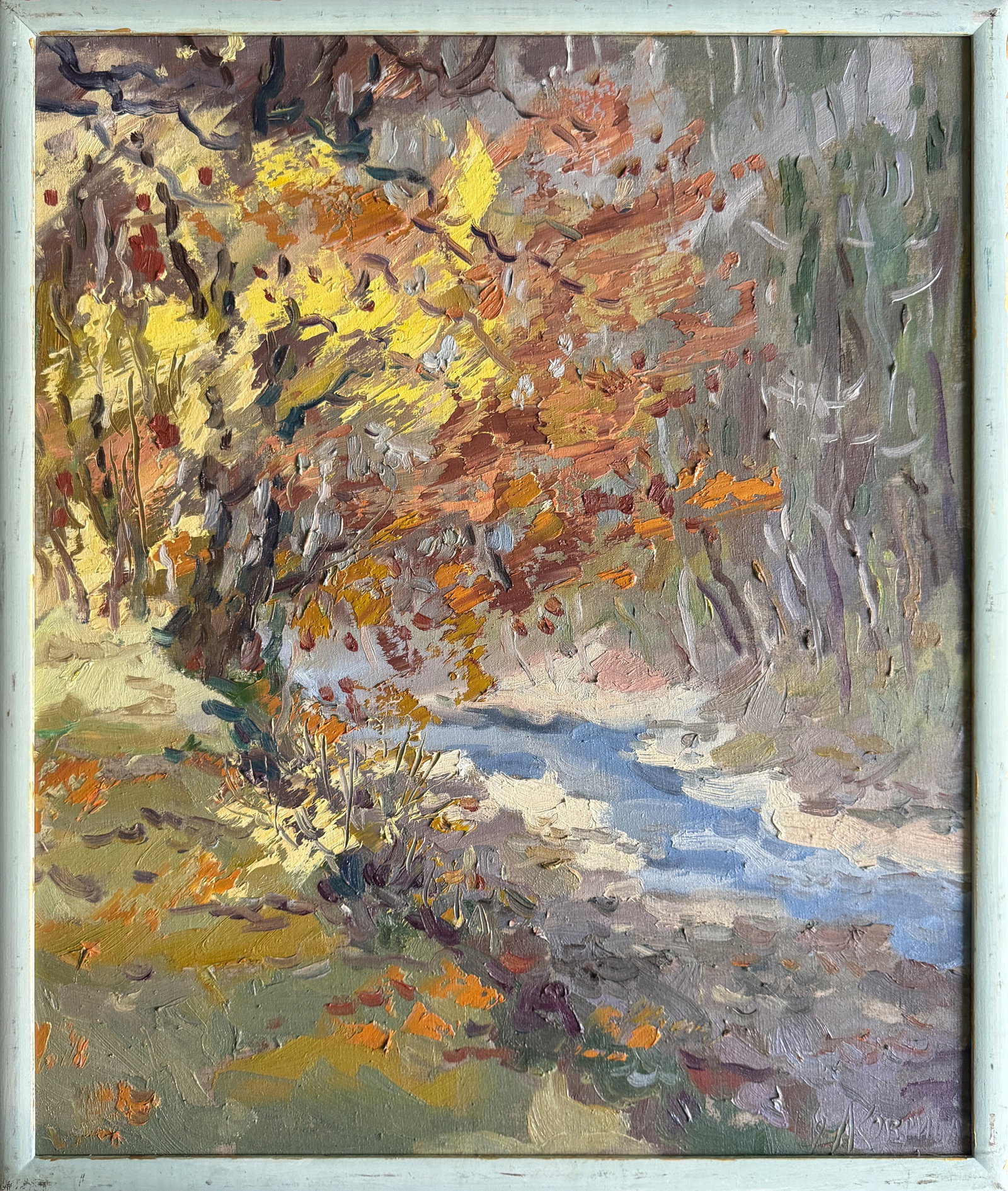Oil painting with frame Autumn in the Carpathians K. Leonid (1 of 18)