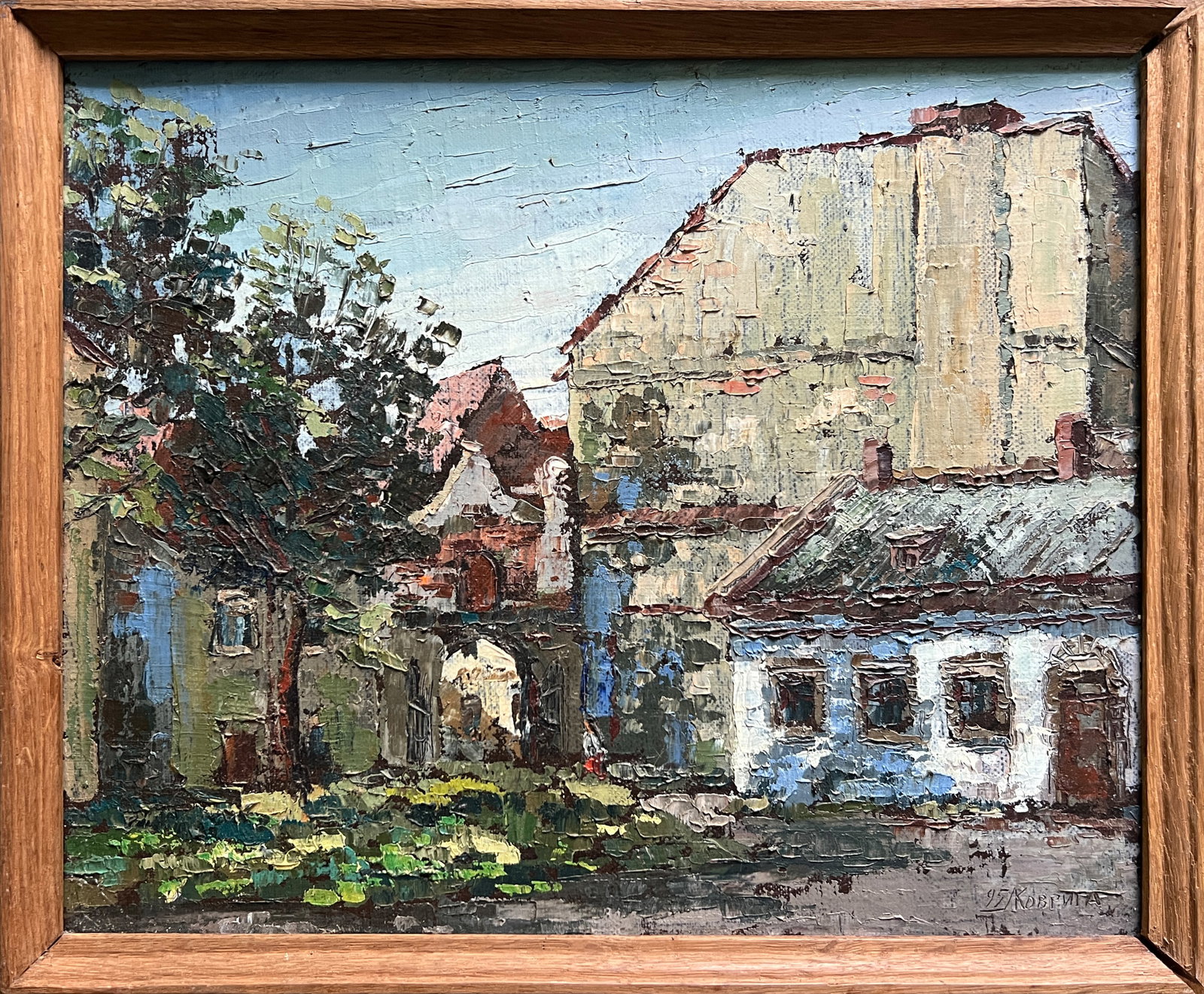 Oil painting with frame Lviv yard K. Leonid (1 of 9)