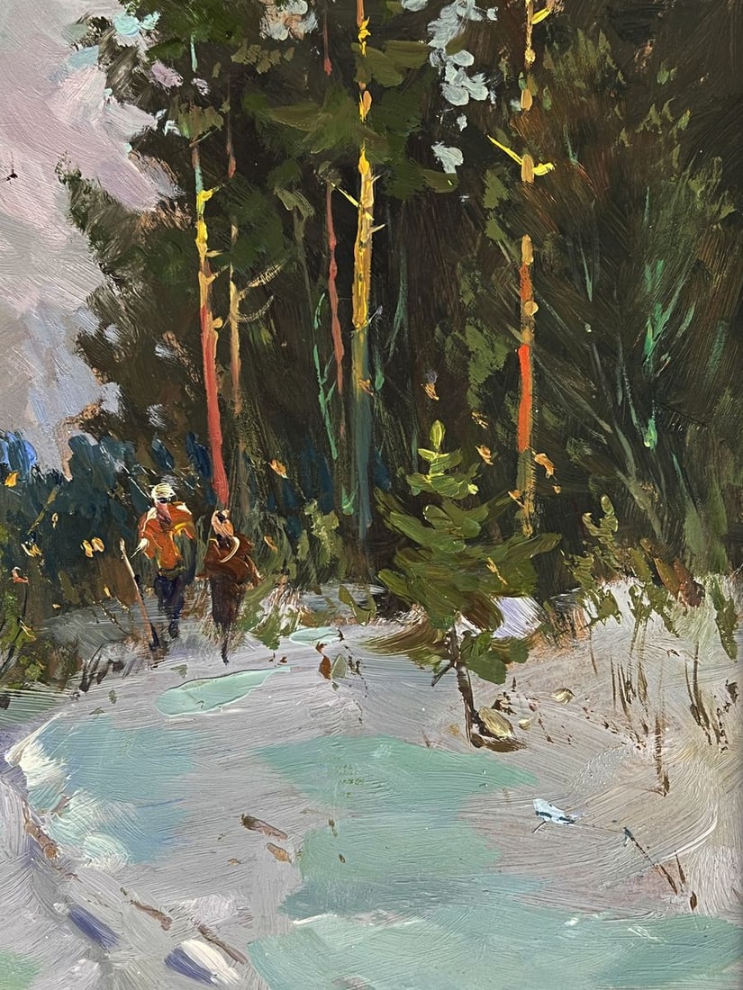 Oil painting A walk through the winter forest Yuriy Suprunchuk - 10