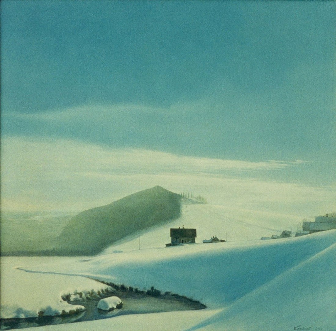 Oil painting After the winter snowstorm at night Vasily Korkishko (1 of 6)