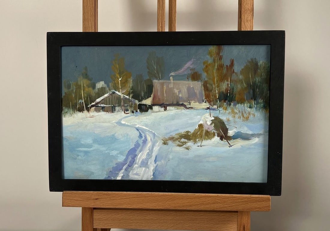 Oil painting Winter night comfort Yuriy Suprunchuk (1 of 10)