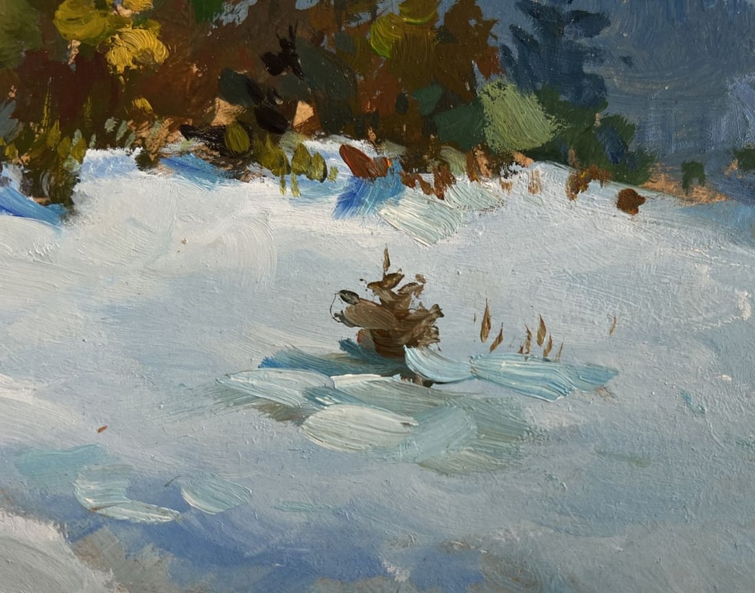 Oil painting In the snowy forest Yuriy Suprunchuk - 5