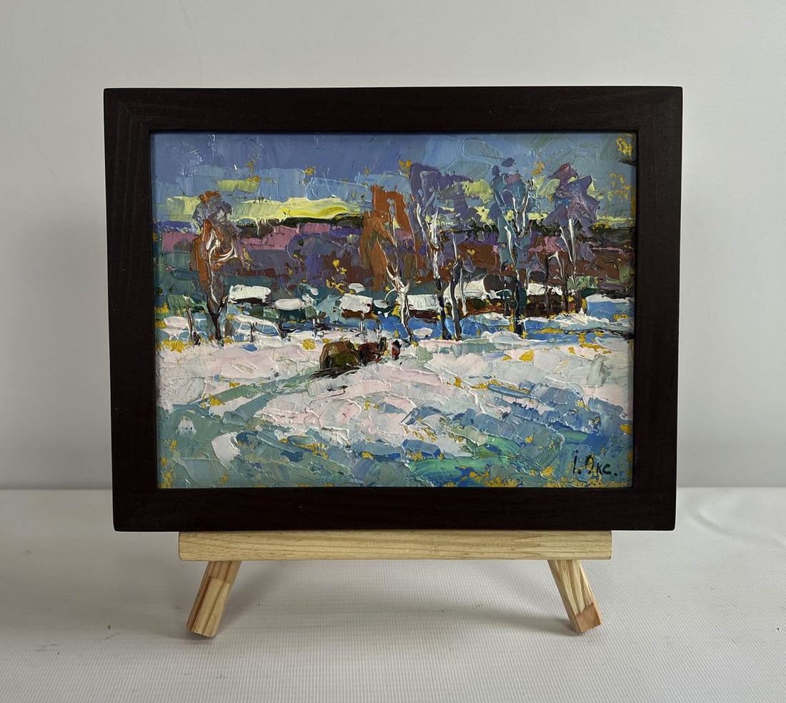 Oil painting Returning home with hay Oksana Kalenyuk (1 of 8)