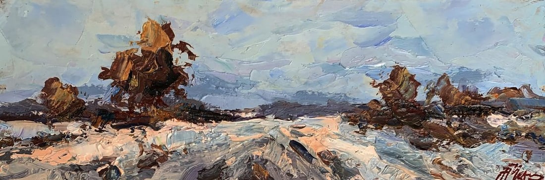 Oil painting Winter road Alexander Cherednichenko (1 of 12)