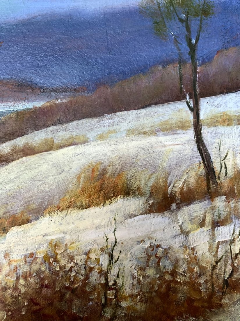 Oil painting The field was covered with snow Mykhailo Burdylo - 11