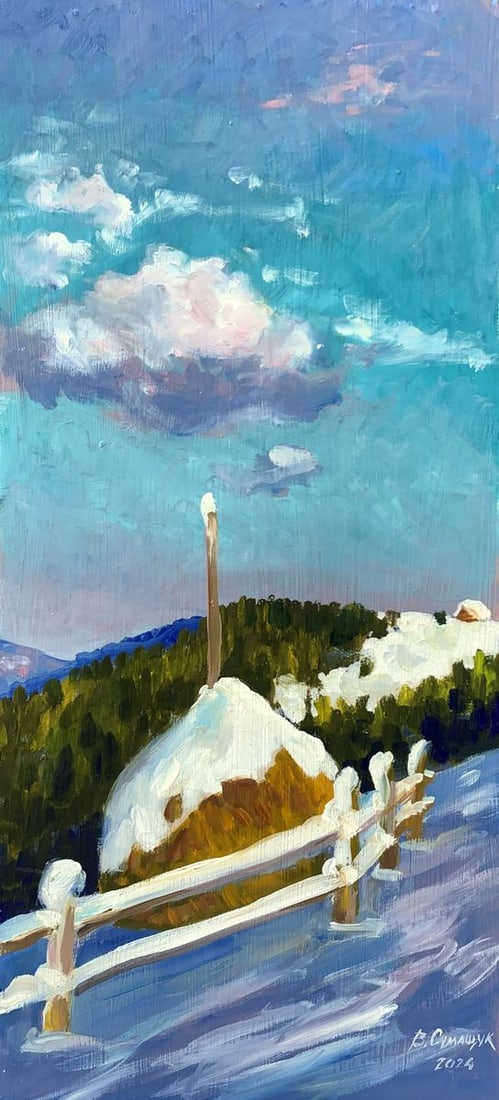 Oil painting Snow in the mountains Valentina Simashchuk (1 of 12)