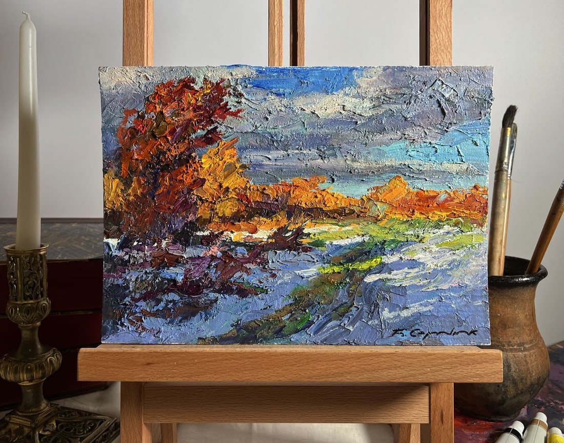 Oil painting The first snow fell Boris Serdyuk (1 of 10)