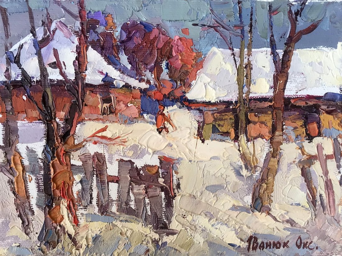 Oil painting A breath of spring Kalenyuk Oksana: Title: Oil painting A breath of spring Kalenyuk Oksana Description: NoAAA3074"Breath of Spring" is a captivating oil painting that transports viewers to a serene and picturesque early spring landscape