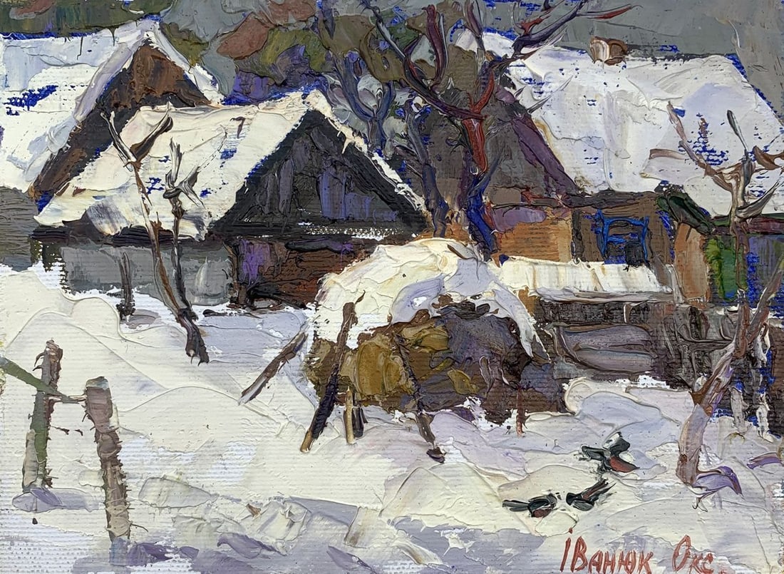 Oil painting Winter yard Kalenyuk Oksana (1 of 12)