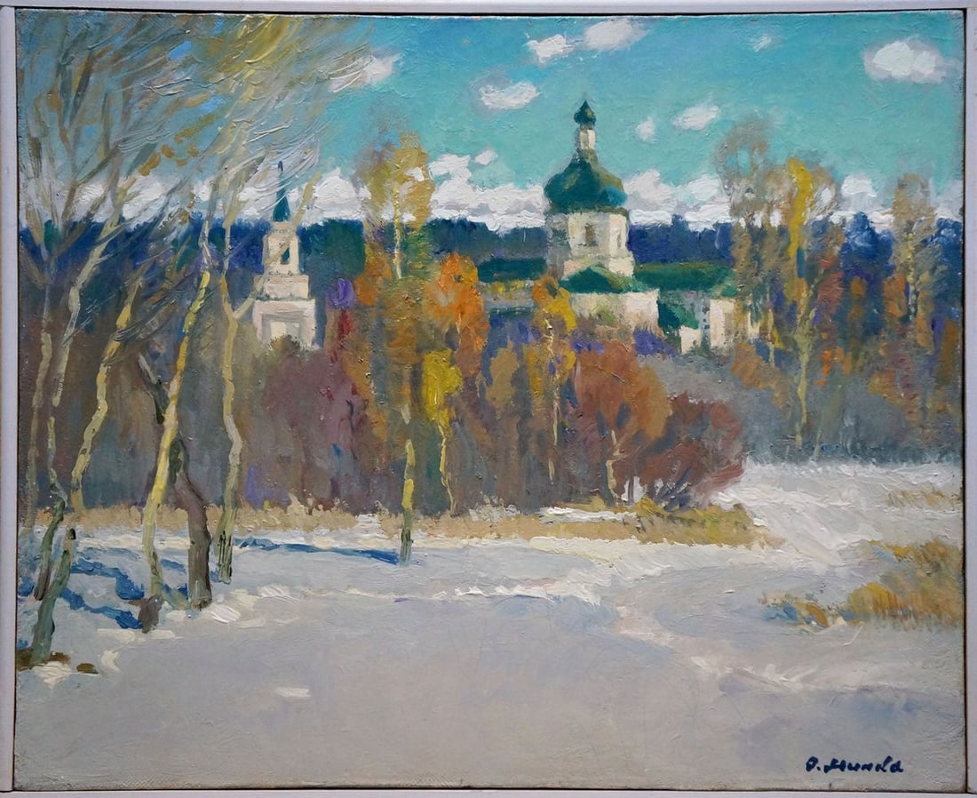 Oil painting Landscape with churches Minka Alexander Fedorovich (1 of 8)