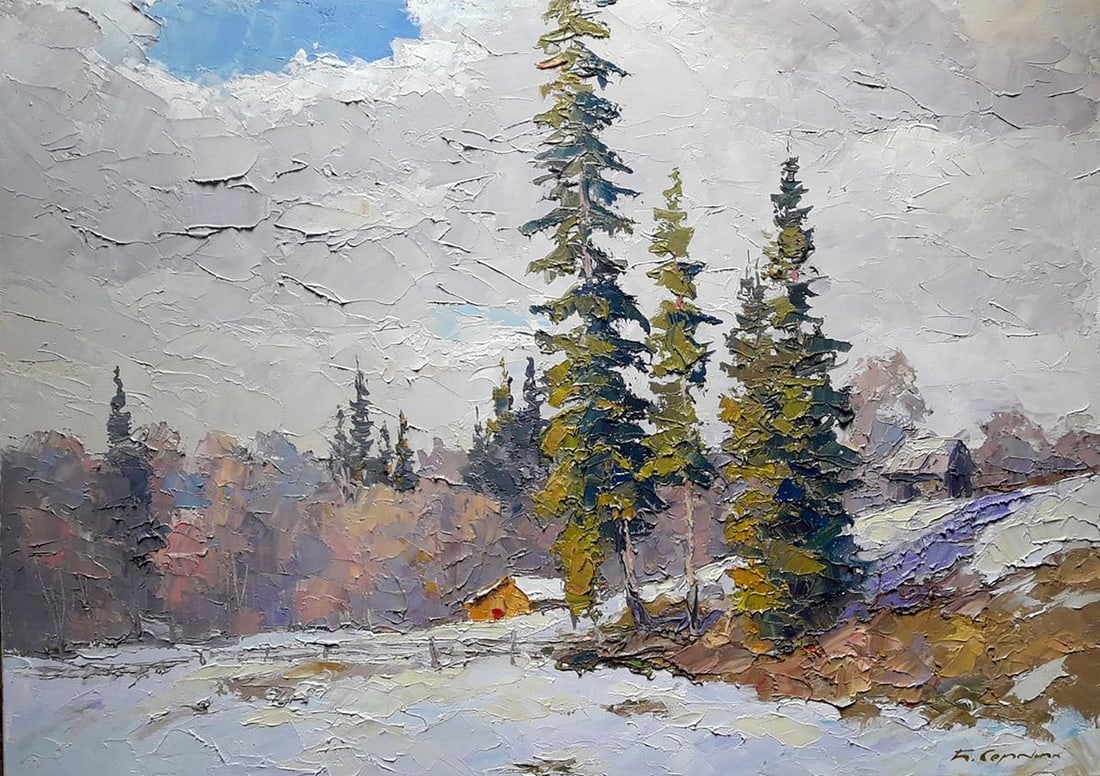 Oil painting Winter spruces Serdyuk Boris Petrovich (1 of 5)