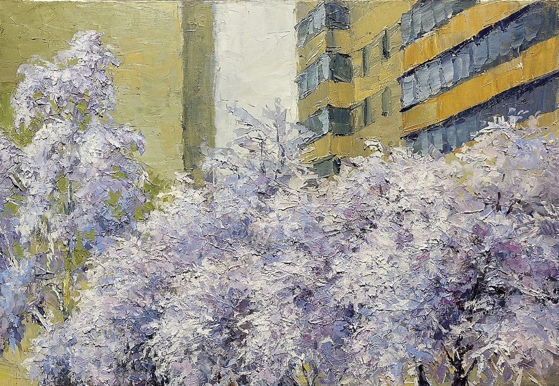 Oil painting Winter street Boris Serdyuk - 5