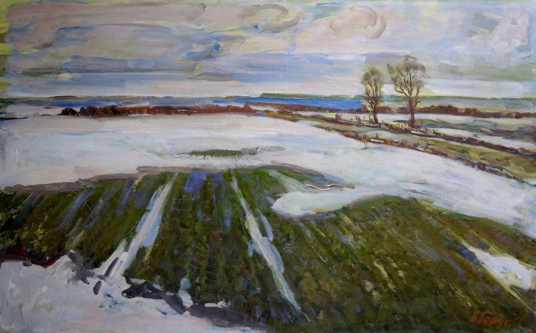 Oil painting Frozen field Gerus Boris Stepanovich (1 of 10)