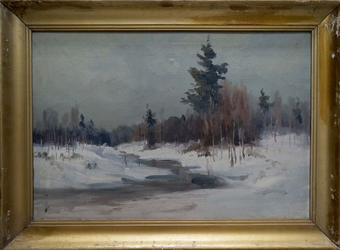 Oil painting Winter landscape (1 of 8)