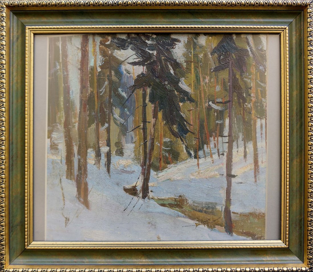 Oil painting Landscape in the forest (1 of 8)