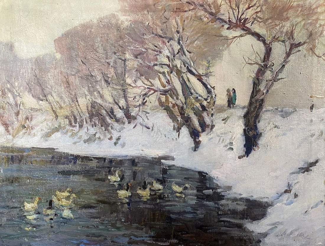 Oil painting Ducks in the lake Maksimenko Alexander Grigorievich (1 of 8)
