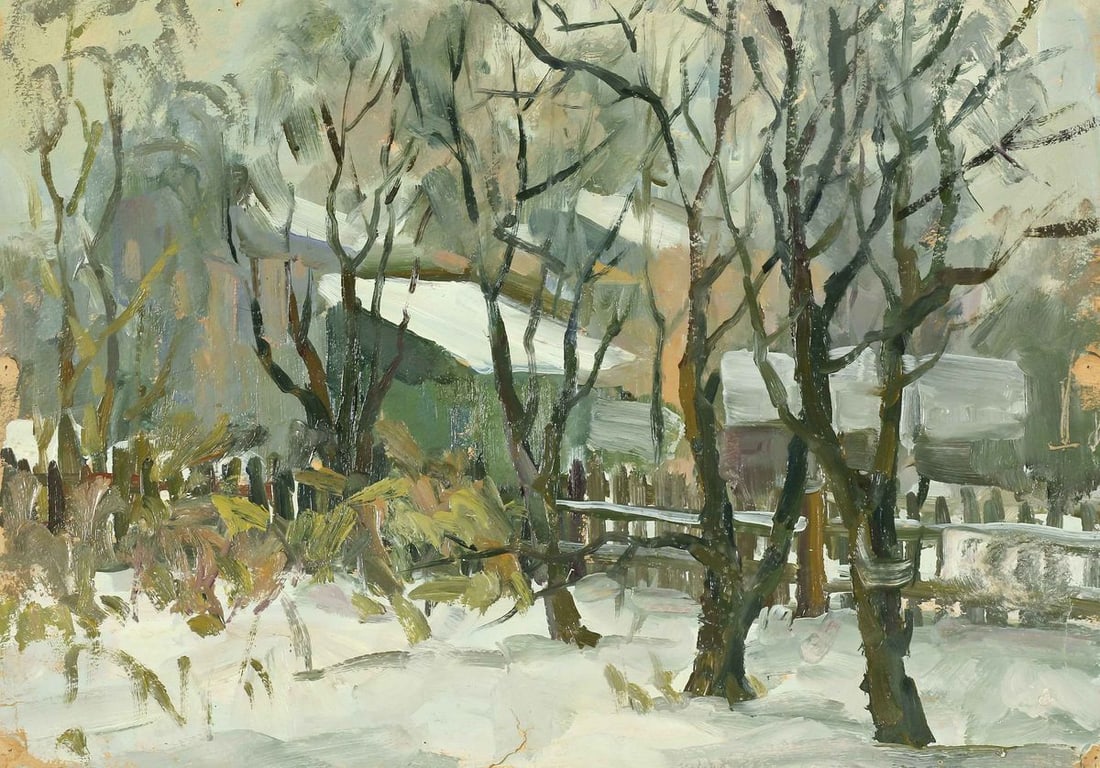 First snow oil painting (1 of 5)