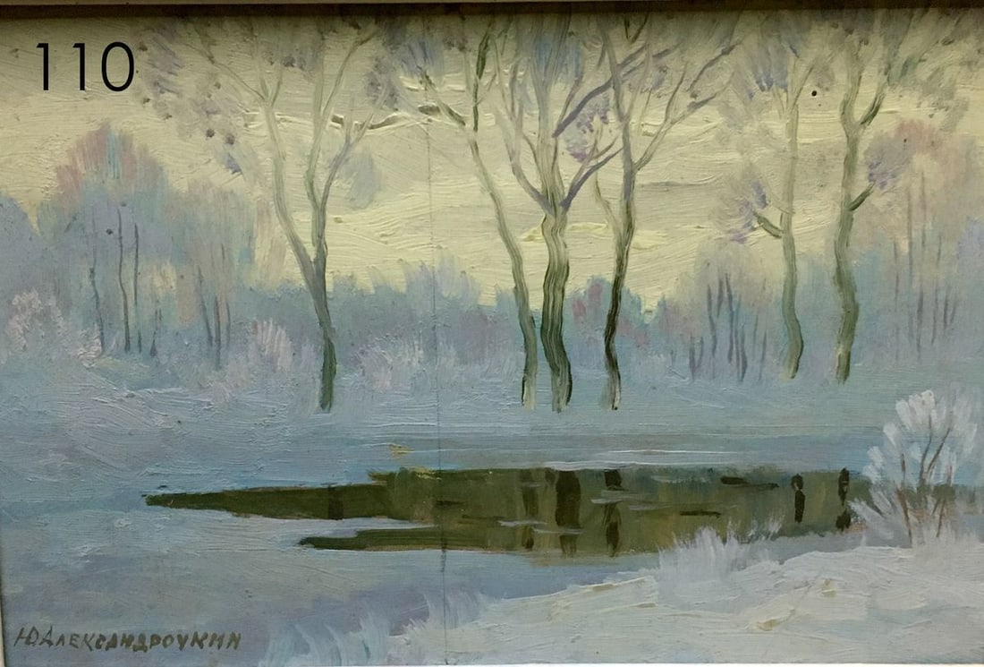 Winter oil painting Aleksandrochkin Yuri Mikhailovich (1 of 7)